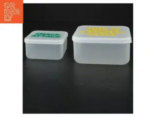 Sæt af plastik madkasser (str. 12x12x6 cm)