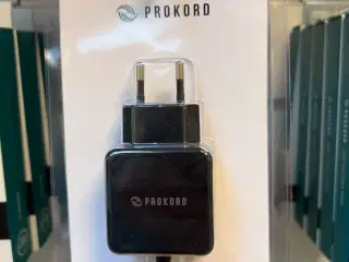 3 stk. PROKORD USB (micro) 3A opladere (ubrugt)