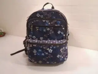 Blå blomster skoletaske