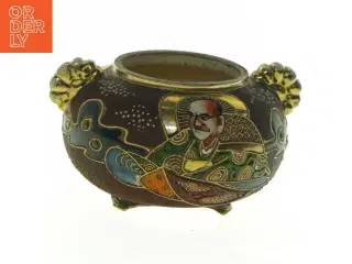 Dekorativ keramikvase, asiatisk (str. 10,5 xn, 6 cm)