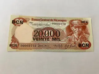 20000 Cordobas on 20 Cordobas Nicaragua 1984