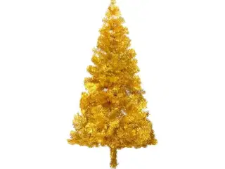Kunstigt juletræ med fod 150 cm PET guldfarvet