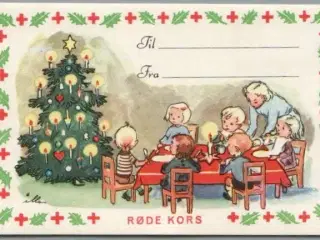 Illa - Røde Kors - Til og Fra kort  (11x7 cm) - Til påklæbning !