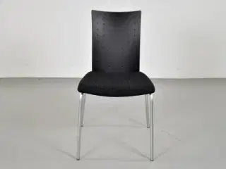 Randers radius konferencestol med sort ryg og nyt sort polster