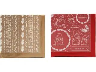 Dekorationsfolie og design limark, Traditionel jul, ark 15x15 cm, guld, rød, 2x2ark/ 1 pk.