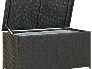 Opbevaringskasse til haven 100x50x50 cm polyrattan sort