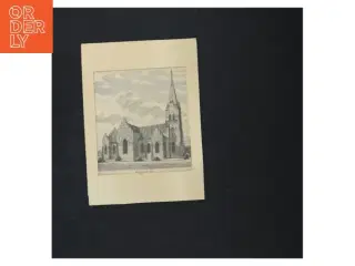 Illustration af kirke (str. 18x13 cm)