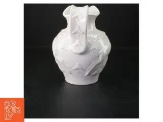Hvid porcelænskande med hjorte (str. 20 cm)