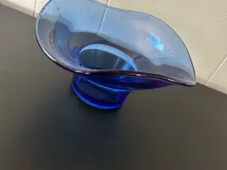 Blå Mundblæst glasskål 