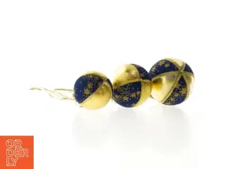 Blå og guld julekugler (str. 5 cm 6,5 cm 7 cm)