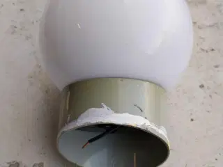 Kuppel lampe hvidt glas - retro