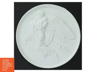 Dekorativ platte med engelmotiv fra B&G (str. Ø 15 cm)