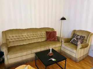 Vintage Sofa og lænestol i grøn