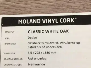 Købes , Moland vinyl cork , classic white oak
