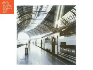 Trykt billede på glas -  af togstation (str. 30 x 30 cm)