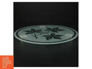 Glas lagkagefad med blade design (str. Ø. 30 cm)