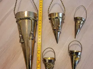 Gamle messing kræmmerhuse 5 stk.