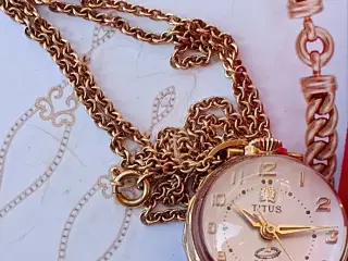 Schweizisk Titus automatisk ur med kæde af 18 kara