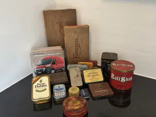 Gamle metalkasser og cigarkasser
