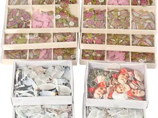 Træstickers, H: 40-50 mm, B: 15-45 mm, Indhold kan variere, 600stk./ 1 pk.