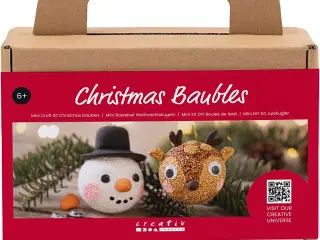Mini DIY Julekugler Kit med Rensdyr og Snemand