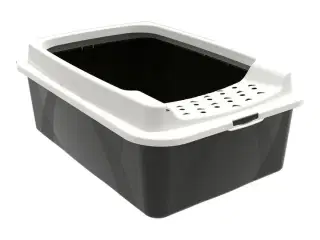 Rotho My Pet Bonnie Eco kattebakke, hvid/sort 57,2 × 39,3 × 20,9 cm