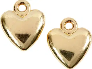 Forgyldte hjertevedhæng 13x15 mm - 10 stk.