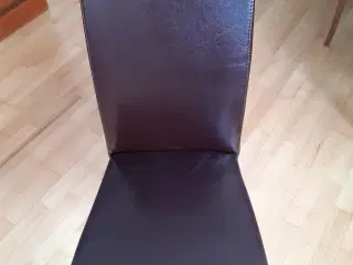 Samlet pris! 6 stk. spisebordsstole i brunt læder.