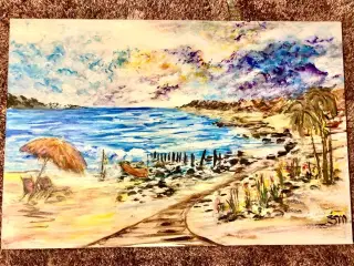 Maleri på stranden