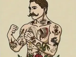 * Lærredsmaleri/tryk; Old School