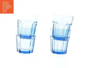 4 styk blå drikkeglas fra IKEA (str. 4 styk ø. 8,5 cm, længde, 10 cm)