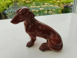 Gravhund porcelæns figur