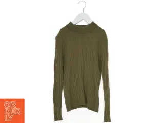Olivengrøn strikket sweater (str. 164)