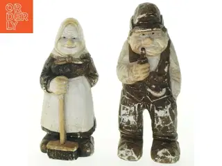 Træfigurer af mand og kvinde, 20 cm (str. 20 cm)