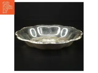 Stor sølvfarvet skål (str. Ø. 22,5 cm)