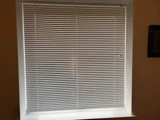 Persienner, hvide til vinduer og dør