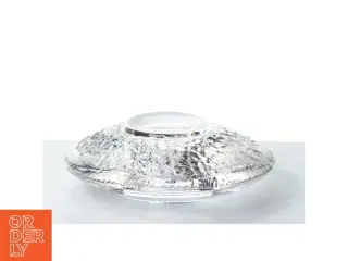 Lysestage i glas til fyrfadslys (str. 13 cm)