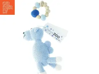 Hæklet bamse og bidering fra NatureZOO (str. 25 cm og 9 cm)