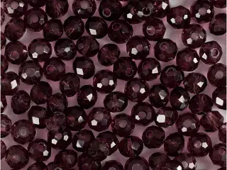 Facetperler, diam. 4 mm, hulstr. 1 mm, lilla, 45stk./ 1 pk.