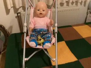 Baby Born dukke m/klapvogn
