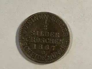 1/2 Silber Groschen 1867 B Germany
