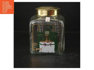 Glaskrukke med juletema fra Holmegaard (str. 12x12 cm)