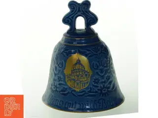 Dekorativ keramisk klokke fra Copenhagen Porcelain (str. Ø, 10 cm x 13 cm)