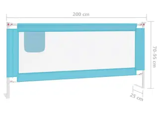 Sengehest til børneseng 200x25 cm stof blå