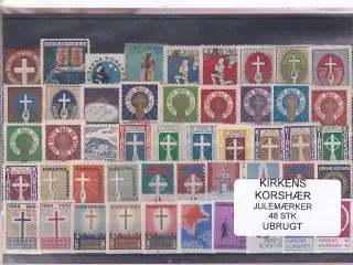 Kirkens Korshær Julemærker 48 Stk. Ubrugt