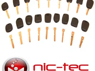 Nic-Tec fast nøglesystem 1060 dele  nøgle emner & hoveder, kan også bestilles enkeltvis.