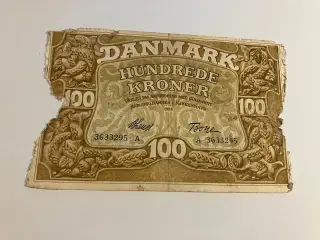 100 Kroner 1928 - Meget dårlig stand