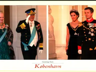 Den Danske Kongefamilie - Grønlund PK2xROY - 10x21 cm. - Ubrugt