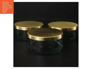 Opbevaringsglas med messinglåg (str. 3 stk Ø 11 cm) fra Mette Diemer