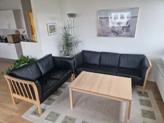 Sofagruppe læder 3+2